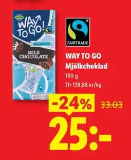 Lidl WAY TO GO Mjölkchoklad erbjuda