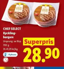 Lidl Chef Select Kycklingburgare erbjuda