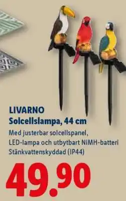 Lidl LIVARNO Solcellslampa, 44 cm erbjuda