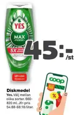Stora Coop Diskmedel Yes erbjuda