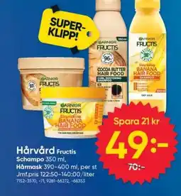 DollarStore Garnier Fructis Hair Care erbjuda