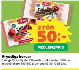 Coop Kryddiga Korvar erbjuda