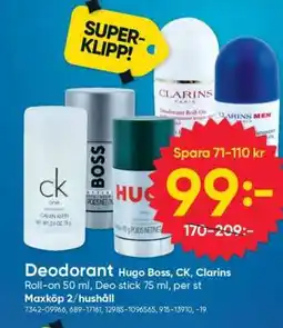 DollarStore Deodorant Hugo Boss, CK, Clarins erbjuda