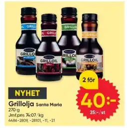 DollarStore Grillolja Santa Maria erbjuda