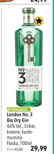 Citti London No. 3 Bio Dry Gin, EUR 29.99 erbjuda