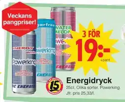 Matöppet Energidryck erbjuda