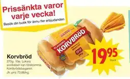 Matöppet Korvbröd erbjuda
