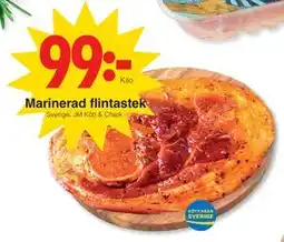 Matöppet Marinerad flintastek erbjuda