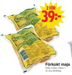 Matöppet Förkokt majs erbjuda