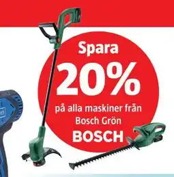 Bauhaus Spara 20% på alla maskiner från Bosch Grön erbjuda