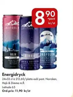 Snabbgross Latitude 65 Energidryck erbjuda