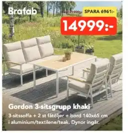 Bo Ohlsson Gordon 3-sitsgrupp khaki erbjuda