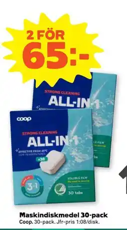 Stora Coop Maskindiskmedel 30-pack erbjuda