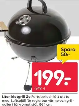 Rusta Liten klotgrill Go erbjuda