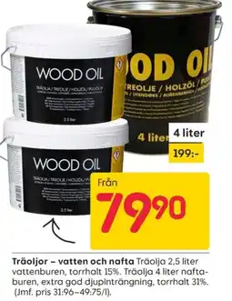 Rusta Träoljor - vatten och nafta erbjuda
