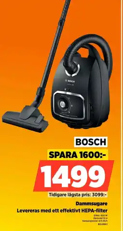 Power Bosch dammsugare levereras med ett effektivt hepa-filter erbjuda