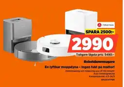 Power Roborock robotdammsugare en lyftbar moppdyna - ingen fukt på mattor! erbjuda