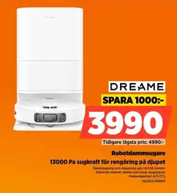 Power Dreame robotdammsugare 13000 pa sugkraft för rengöring på djupet erbjuda