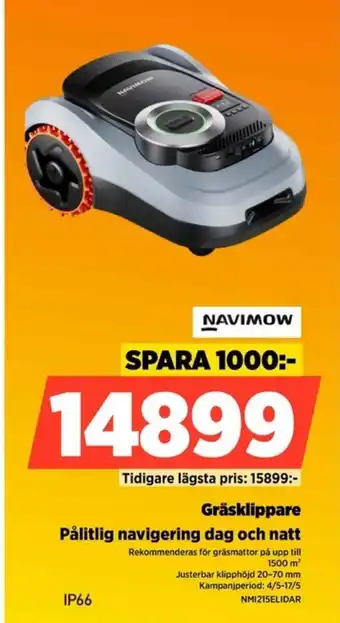 Power Navimow gräsklippare pålitlig navigering dag och natt erbjuda
