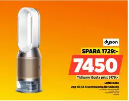 Power Dyson luftrenare upp till 36 h kontinuerlig befuktning erbjuda