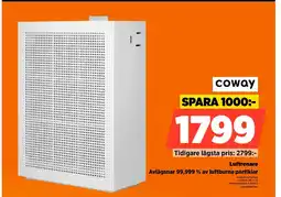 Power Coway luftrenare avlägsnar 99,999 % av luftburna partiklar erbjuda