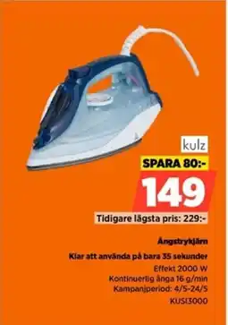 Power kulz Angstrykjärn Klar att använda på bara 35 sekunder erbjuda