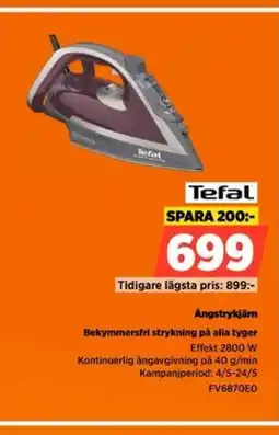 Power Tefal angstrykjärn bekymmersfri strykning på alla tyger erbjuda