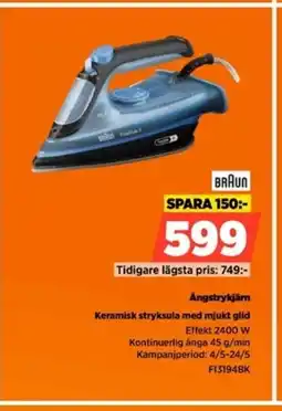 Power BRAUN Angstrykjärn Keramisk stryksula med mjukt glid erbjuda