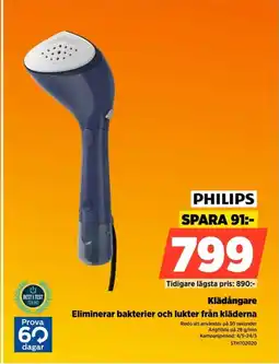 Power Philips klädångare eliminerar bakterier och lukter från kläderna erbjuda