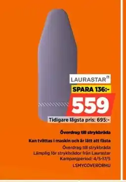 Power Laurastar överdrag till strykbräda kan tvättas i maskin och är lätt att fästa erbjuda
