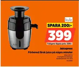Power Kulz juicepress förbered färsk juice på några minuter erbjuda