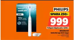 Power PHILIPS Eltandborste Batteritid upp till 21 dagar erbjuda