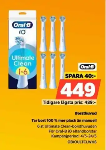 Power Oral B Borsthuvud Tar bort 100 % mer plack än manuell erbjuda