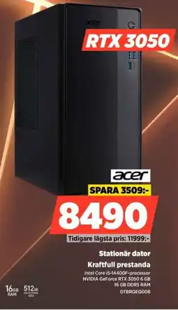 Power Acer stationär dator kraftfull prestanda erbjuda