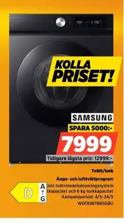 Power Tvätt/tork Anga- och lufttvättprogram erbjuda