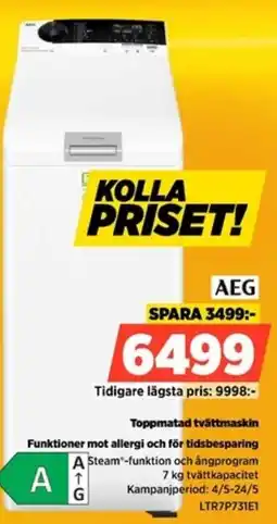 Power AEG Toppmatad tvättmaskin Funktioner mot allergi och för tidsbesparing erbjuda