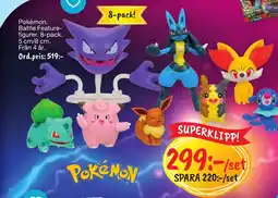 Leklust Pokémon Battle Feature- figurer. 8-pack erbjuda