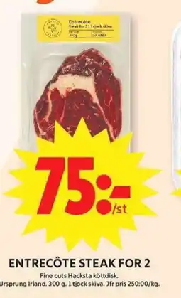 ICA Maxi Entrecôte steak for 2 erbjuda