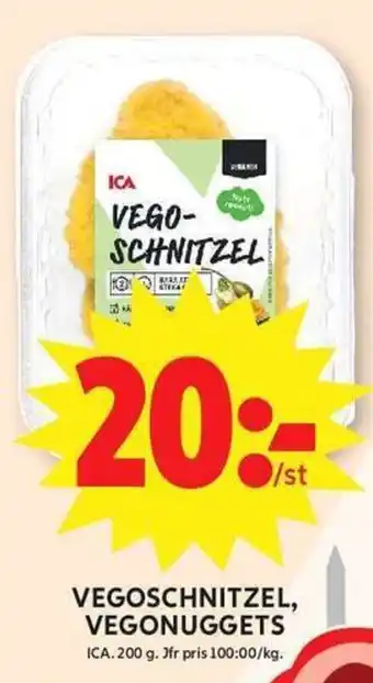 ICA Maxi ICA Vegoschnitzel, vegonuggets erbjuda