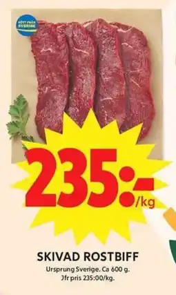 ICA Maxi Skivad rostbiff erbjuda