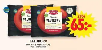 ICA Maxi SCAN Falukorv erbjuda