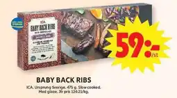 ICA Maxi ICA Baby back ribs erbjuda