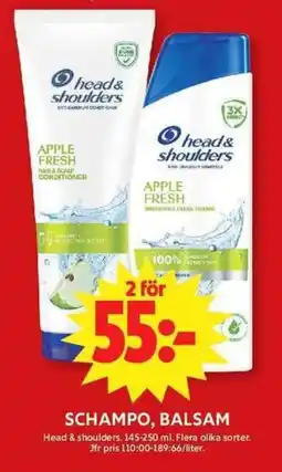 ICA Maxi HEAD & SHOULDERS Schampo, balsam erbjuda