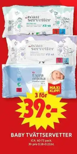 ICA Maxi ICA Baby tvättservetter erbjuda