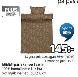 JYSK MIMMI påslakanset i satin erbjuda
