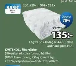 JYSK KVITEKOLL fibertäcke erbjuda