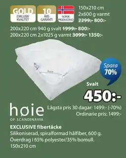 JYSK EXCLUSIVE fibertäcke erbjuda