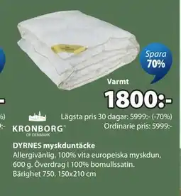 JYSK DYRNES myskduntäcke erbjuda