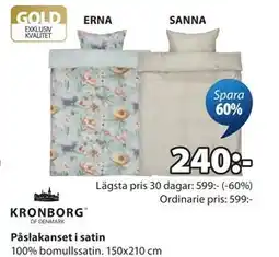 JYSK Påslakanset i satin erbjuda