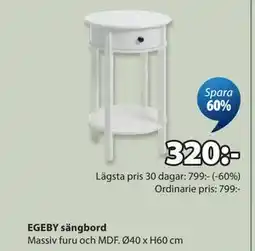 JYSK EGEBY sängbord erbjuda